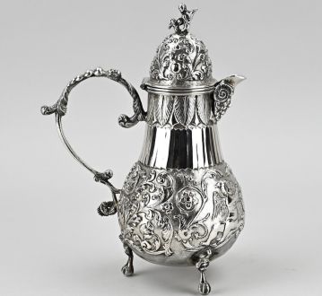 Голландский серебряный кувшин для воды (шоколадница, кофейник) 1800-х