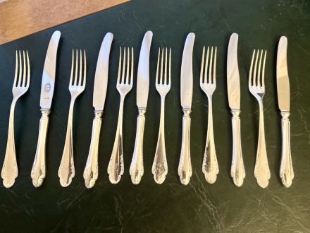 Sudraba trauku komplekts 6 personām