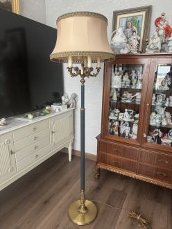 Торшер с абажуром, латунь