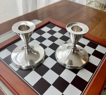 Пара подсвечников, серебро