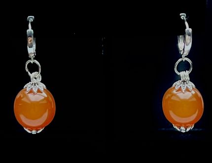 Серебряные серьги с балтийским янтарем