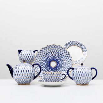 Чайный сервиз "Кобальтовая сетка" ЛФЗ